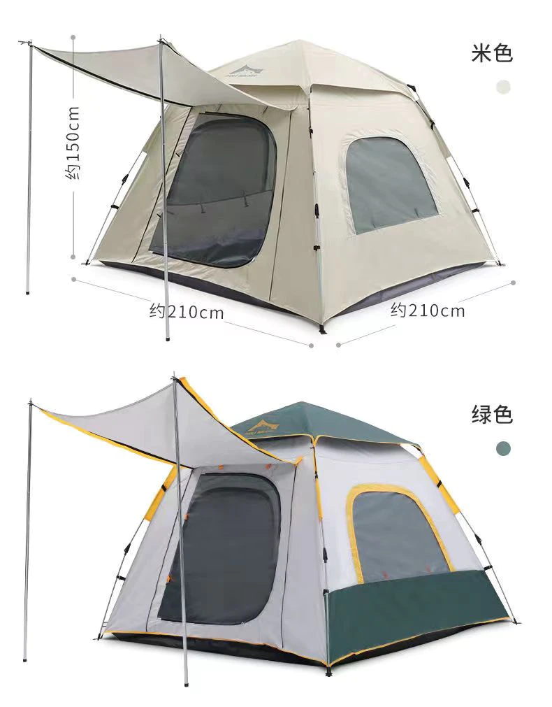 Cheap Goat Tents 3 4 Person Camping Tent Outdoor Automatic Quick Open Tent Rainfly Waterproof Picnic Tent Family Travel Park Instant Setup Tent   